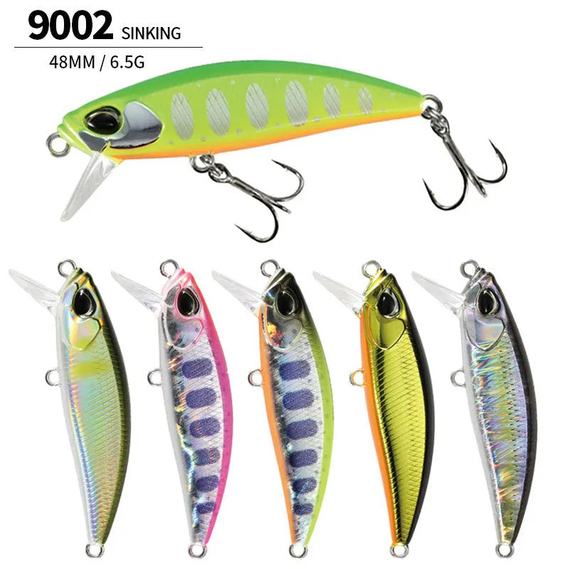 Japanese 48mm hard plastic fishing lure for snakehead and mandarin fish in multiple colour options