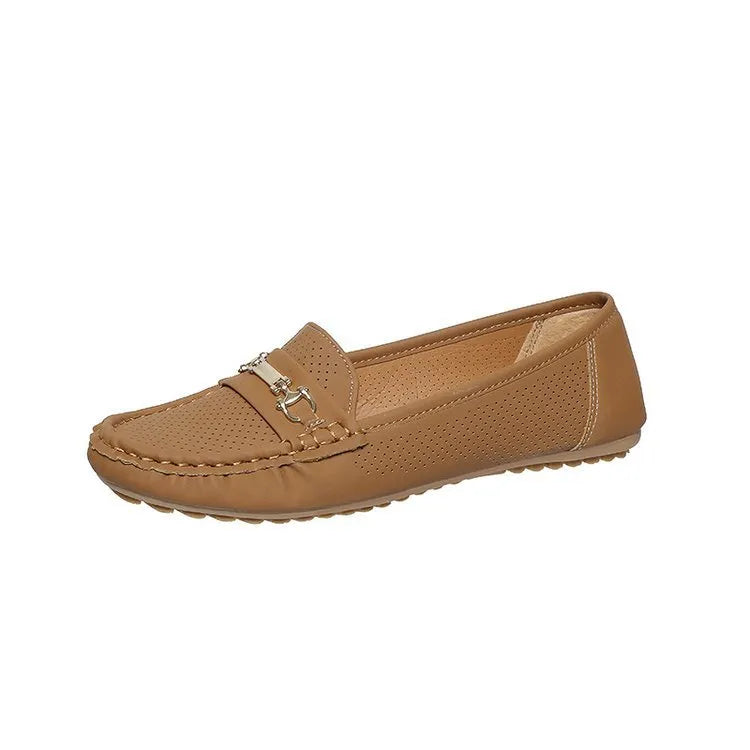 Women's plus size flat casual shoes in artificial PU available in white, black and khaki colours