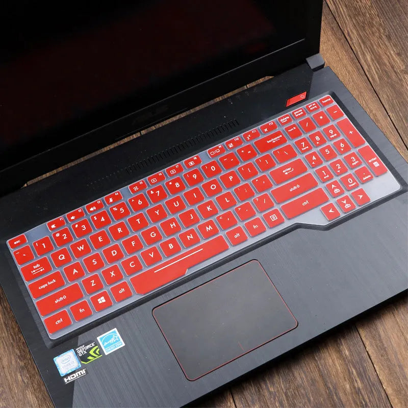 ASUS Flight laptop keyboard protective film cover in multiple colour options on a laptop.