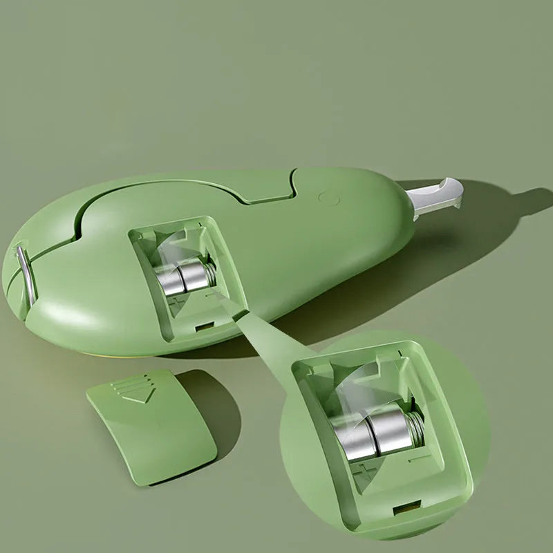 LED pet nail clipper for small dogs and cats with replacement blade in green colour