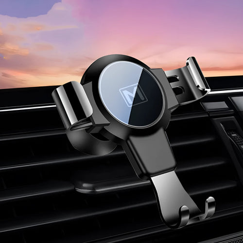 Black S4 gravity mirror ABS car phone holder attached to air conditioning vent