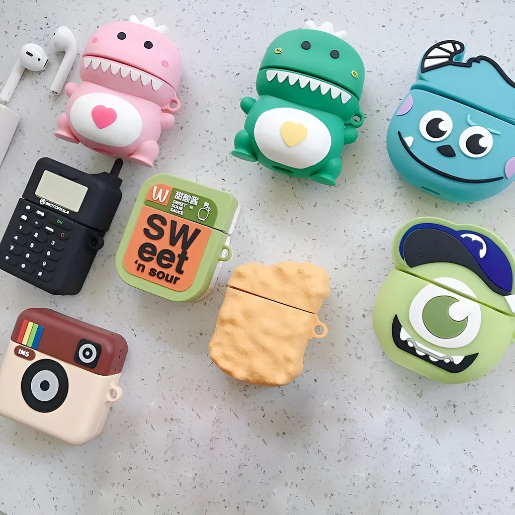 Cartoon animal design silicone case for AirPods 1st and 2nd generation charging case