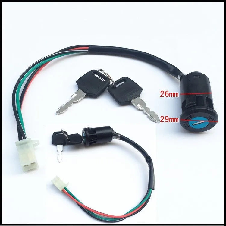 Waterproof electric car door lock for vehicle ignition key starting with plastic construction