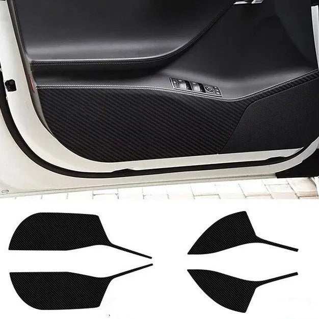 Four-piece carbon fibre protective film set for Tesla Model S front and rear interior door panels