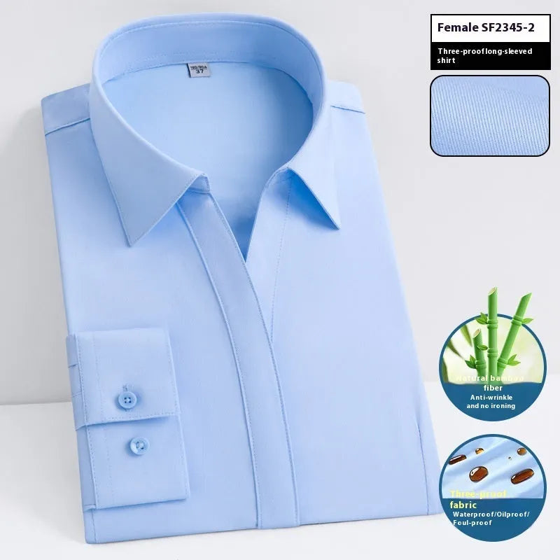 Men's bamboo fibre short sleeve business shirt with square collar in slim fit