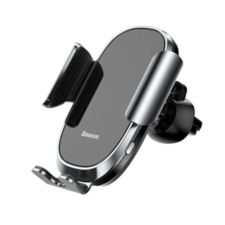 Universal smart car bracket phone holder in black, blue, and silvery colours with adjustable clamp.
