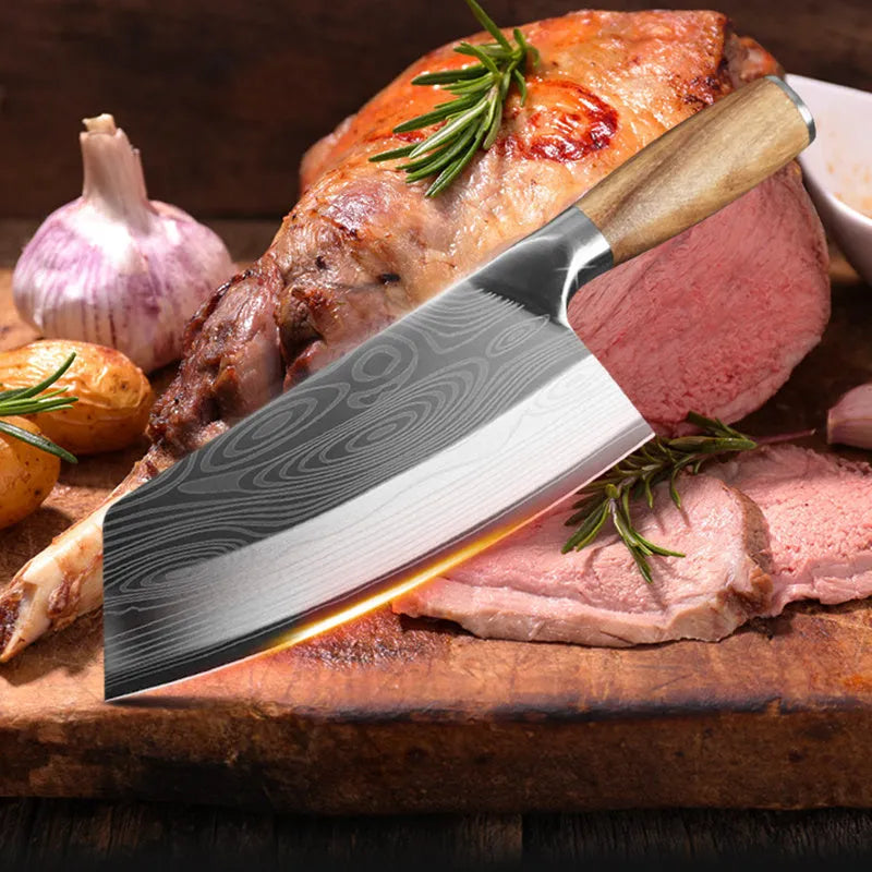 320mm stainless steel kitchen knife with forged blade construction