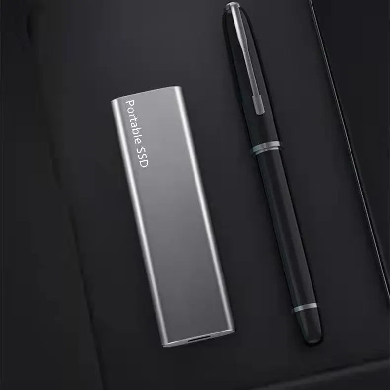 Ultra-thin metal mobile SSD external hard drive with capacity options from 500GB to 128TB