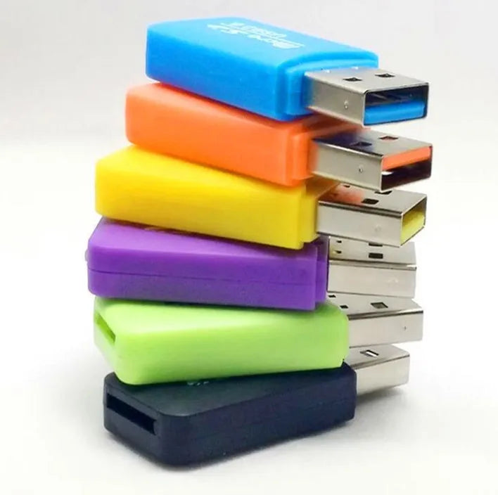 Mini USB TF card reader with SD adapter for transferring data from microSD memory cards