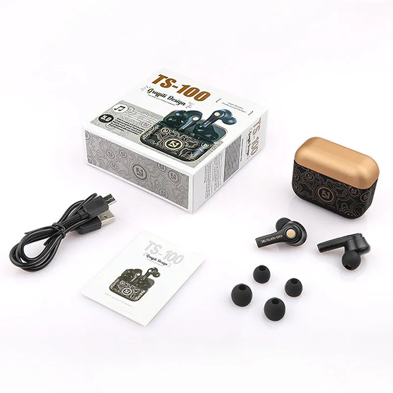 Black and white wireless Bluetooth headset with over-ear design and microphone.