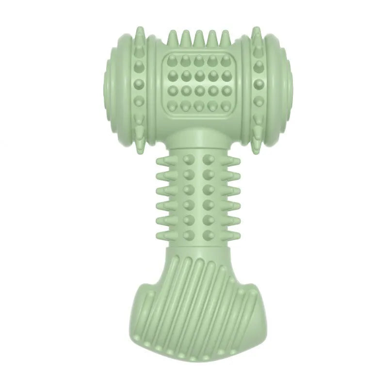 Blue bone-shaped TPR dog chew toy with a textured surface for teeth cleaning