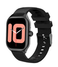 Gold smart watch with touch screen and silicone strap displaying health metrics