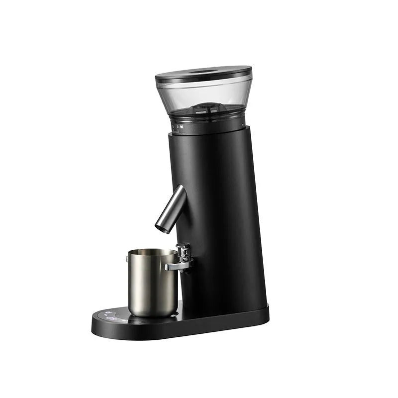 Electric coffee grinder machine with stainless steel body and 0.5L reservoir in retro beige design