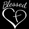 Faith Hope Love heart design sticker in black, white, and red colour options, 14x11.5 cm
