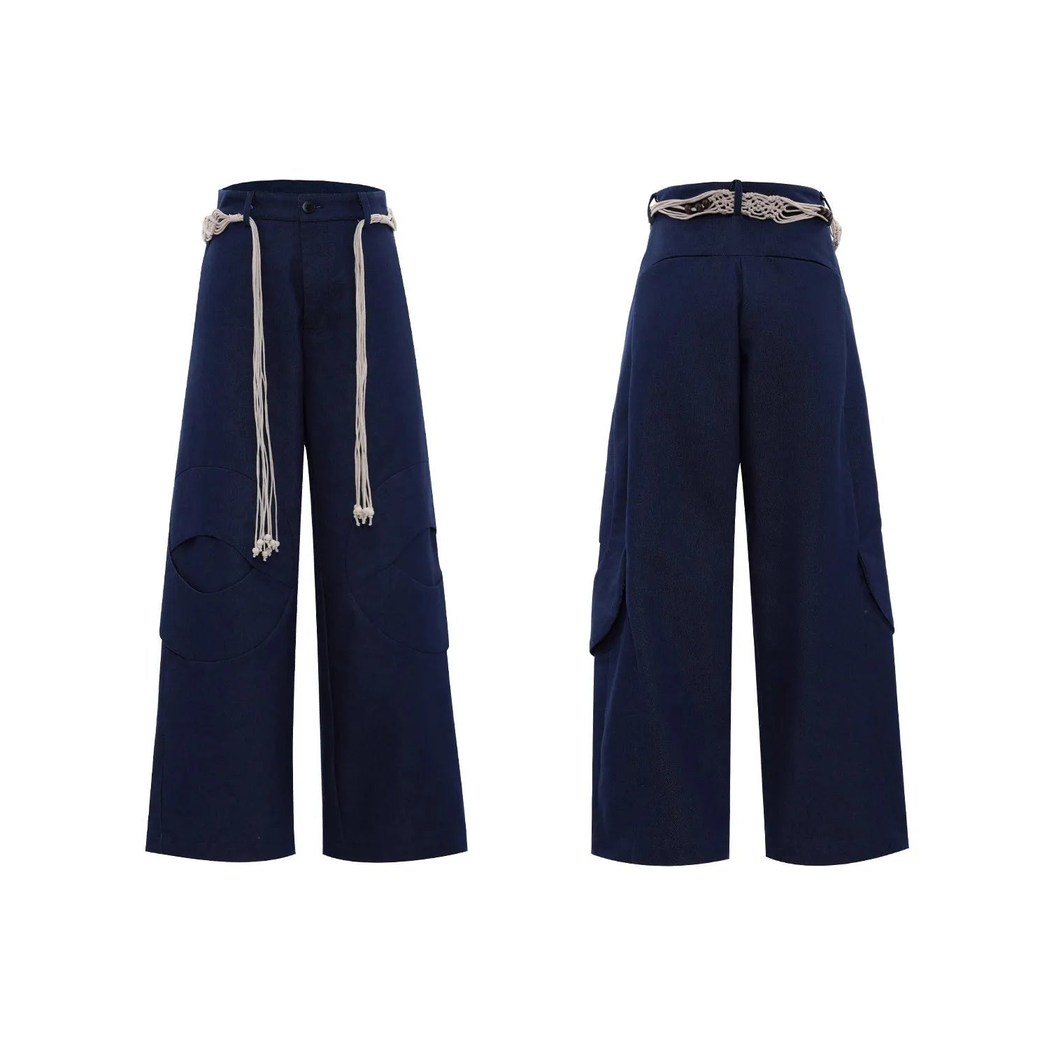 Men's straight leg jeans with 3D texture, belt stitching, and decorative zipper details in dark colour