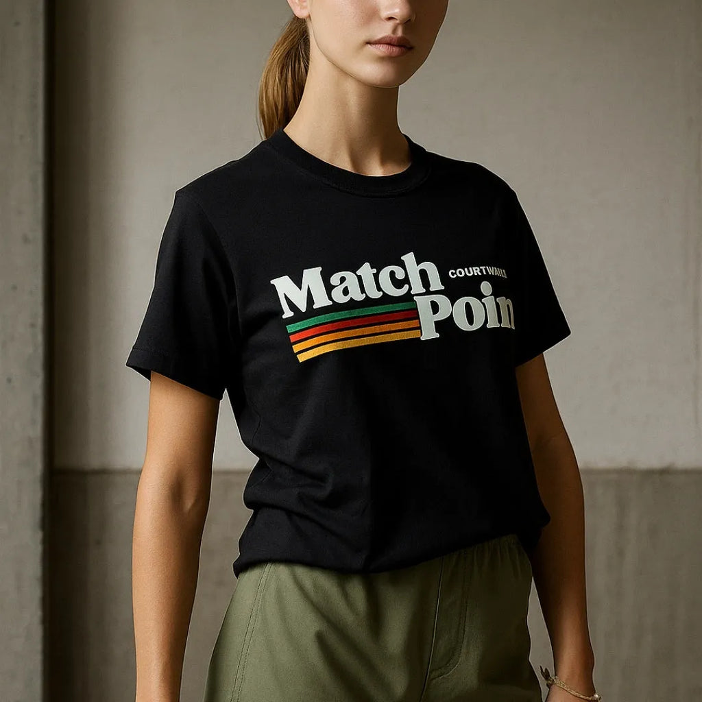 Men's black polyester t-shirt with 3D printed text pattern, round neck and short sleeves