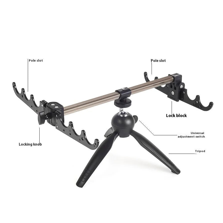 Aluminium alloy triangle ice fishing rod holder bracket for small ice fishing rods