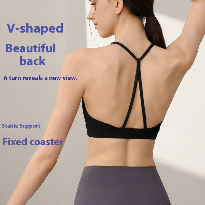Women's nylon sports vest with fixed double-shoulder straps in Sunshine Desert colour
