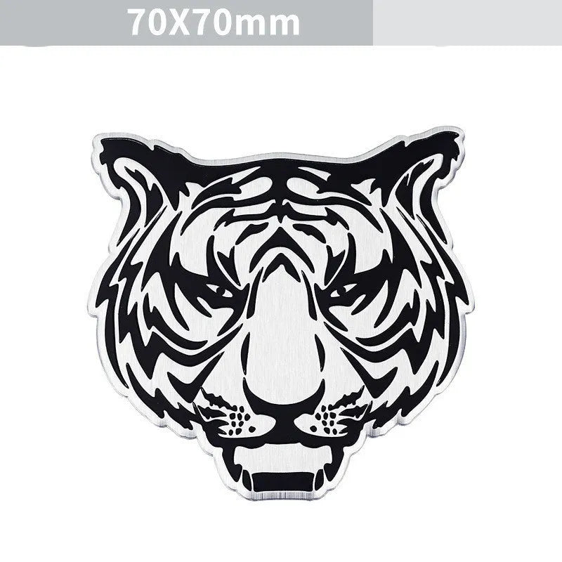 Aluminium metal sticker for car body featuring lion, eagle, and tiger design options.