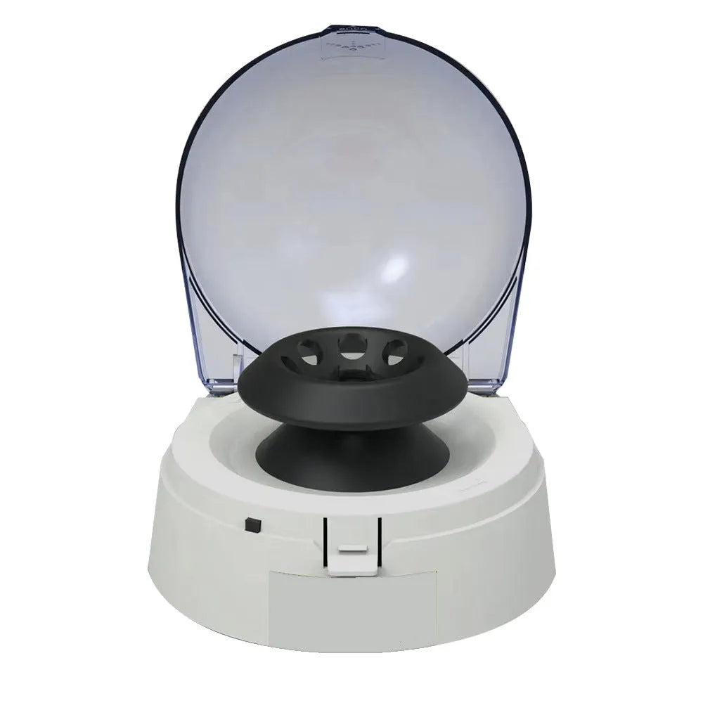 Mini laboratory centrifuge with 7000 RPM speed and compact 157x170x120mm dimensions