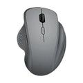 Grey and black wireless optical mouse for laptops with USB charging cable