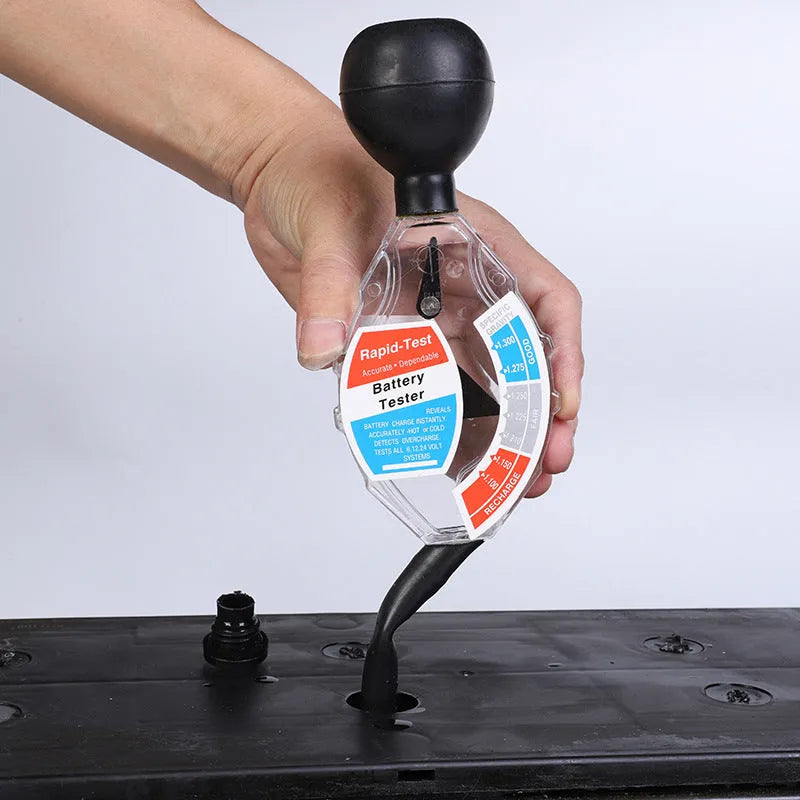 ABS liquid hydrometer for lead acid battery electrolyte testing with suction bulb