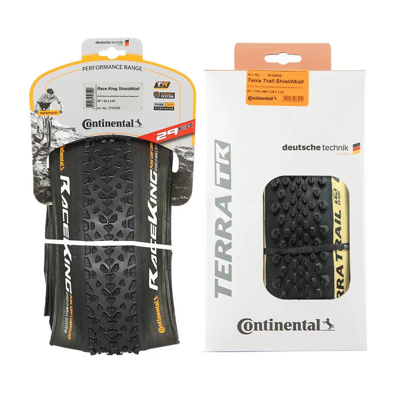 Mountain bike outer tyre showing yellow and white sidewall options for 26, 27.5, and 29-inch wheel sizes.