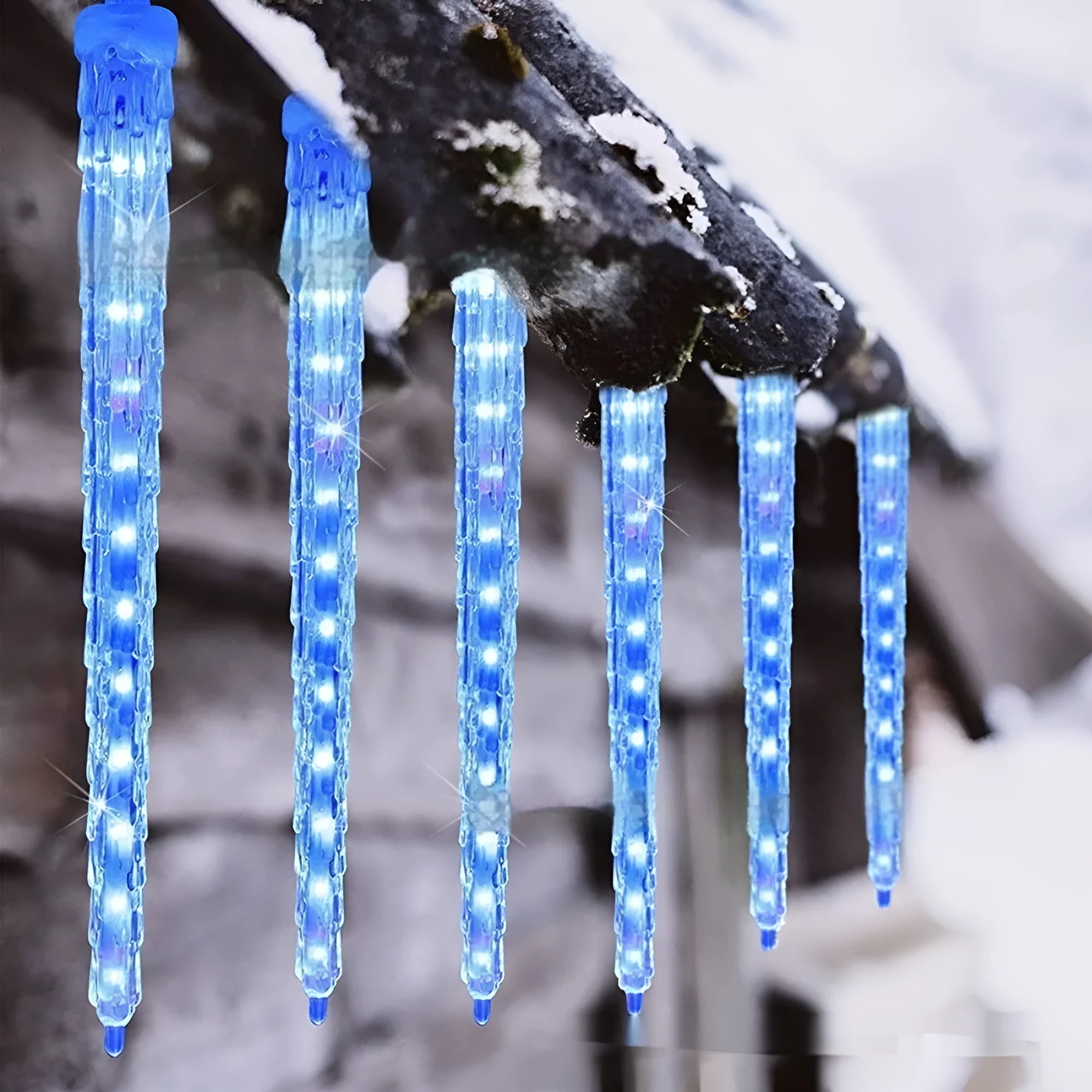 30cm ice cone shaped meteor shower LED Christmas lamp with solar panel and remote control
