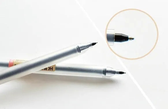Muji 12-piece gel pen set with 0.5mm fine nibs showing assorted colours