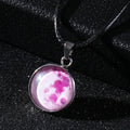 Christmas constellation glass pendant necklace with luminous alloy chain in one of ten colour options