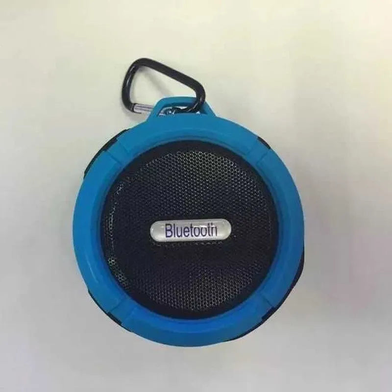 Portable waterproof Bluetooth speaker in five colours with bag clip and TF card slot