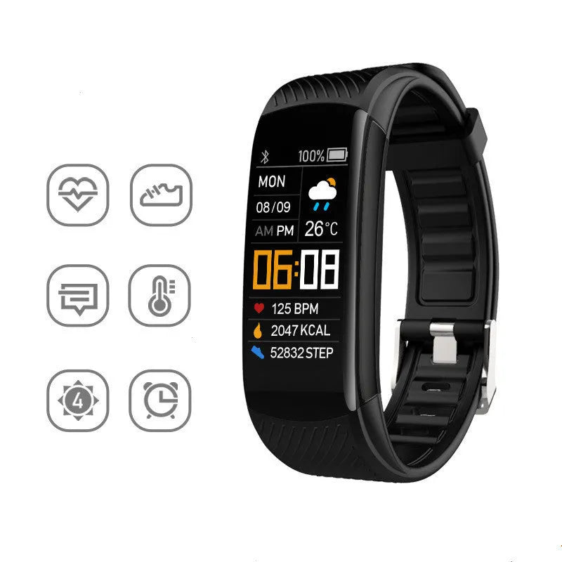C5S model smart fitness bracelet with colour screen on a flexible TPU wrist strap