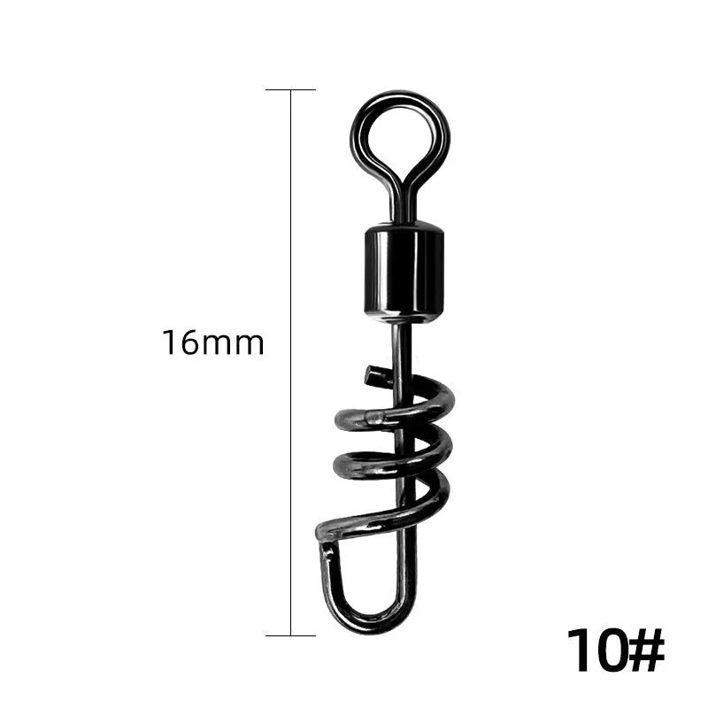 Stainless steel fishing swivel connector with 8-shaped ring design showing two connection points