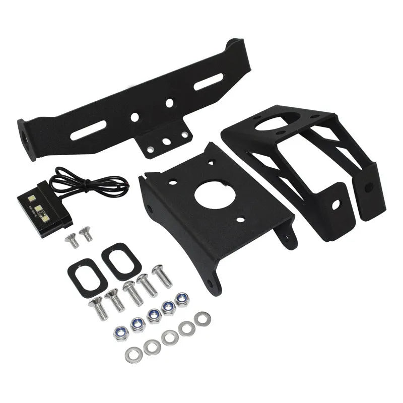 Black aluminium license plate holder for Honda motorcycle rear mounting