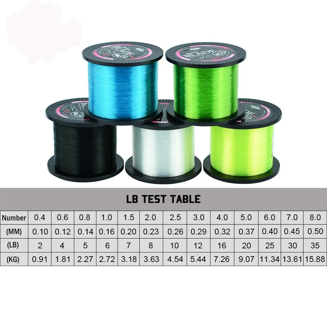 Seaknight 1000M monofilament nylon fishing line spool in five colour options