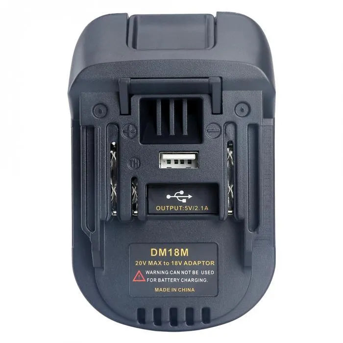 Black Milwaukee DM18M to Makita H99F battery adapter, 125 cm long