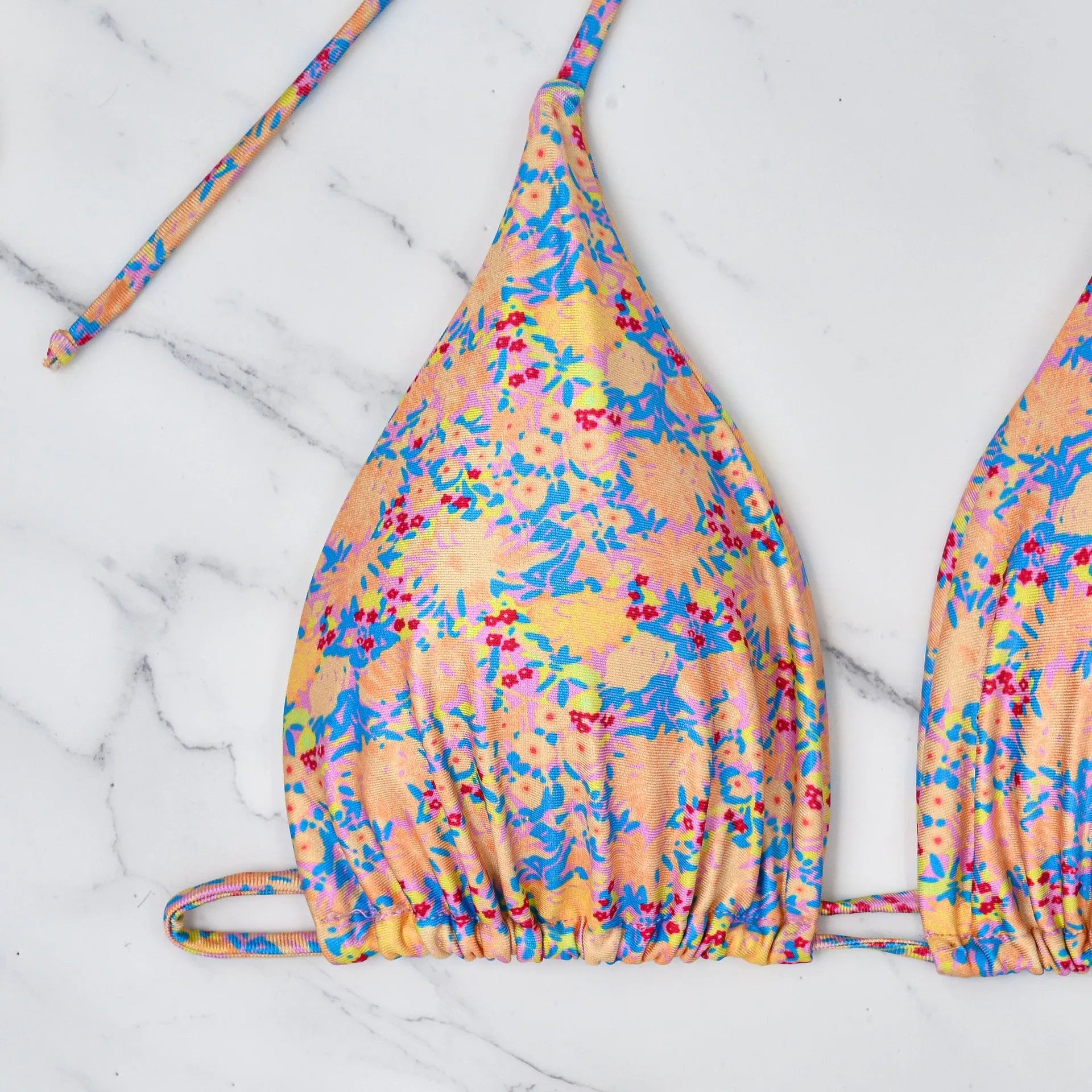 Lace-up bikini swimsuit with European American split style and backless design
