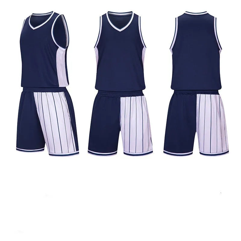Men's basketball summer suit uniform set with top and shorts in chemical fibre blend fabric