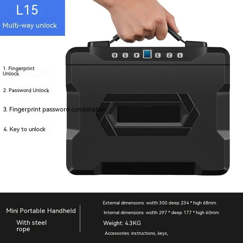 L12 mechanical portable password safe with combination lock for document storage