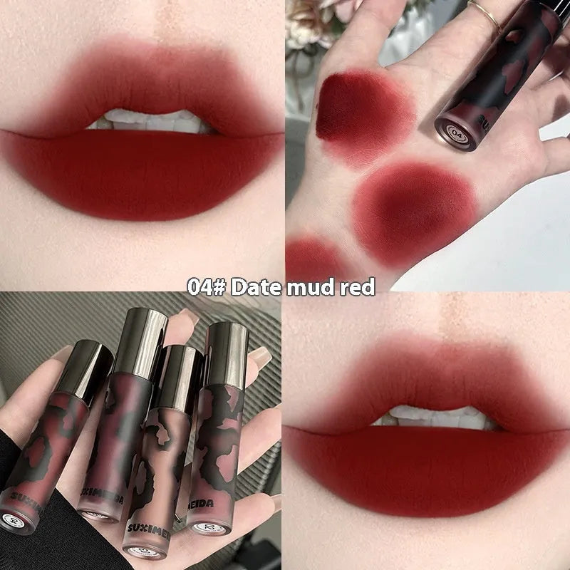 Lava Secret matte lipstick in five colour options including orange brown coffee and jujube red