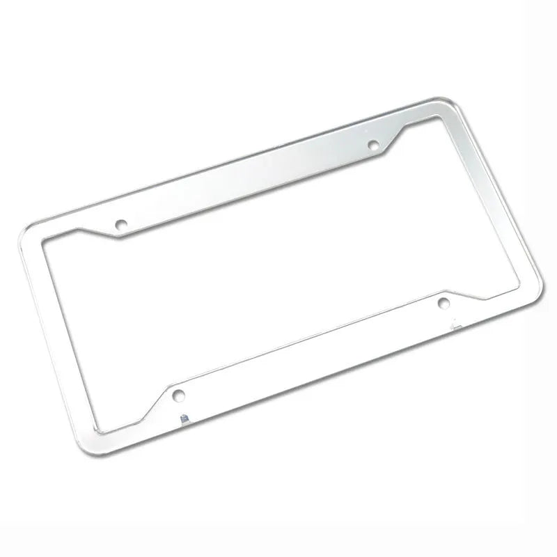Aluminium alloy license plate frame in black, grey, silver, and steel finishes