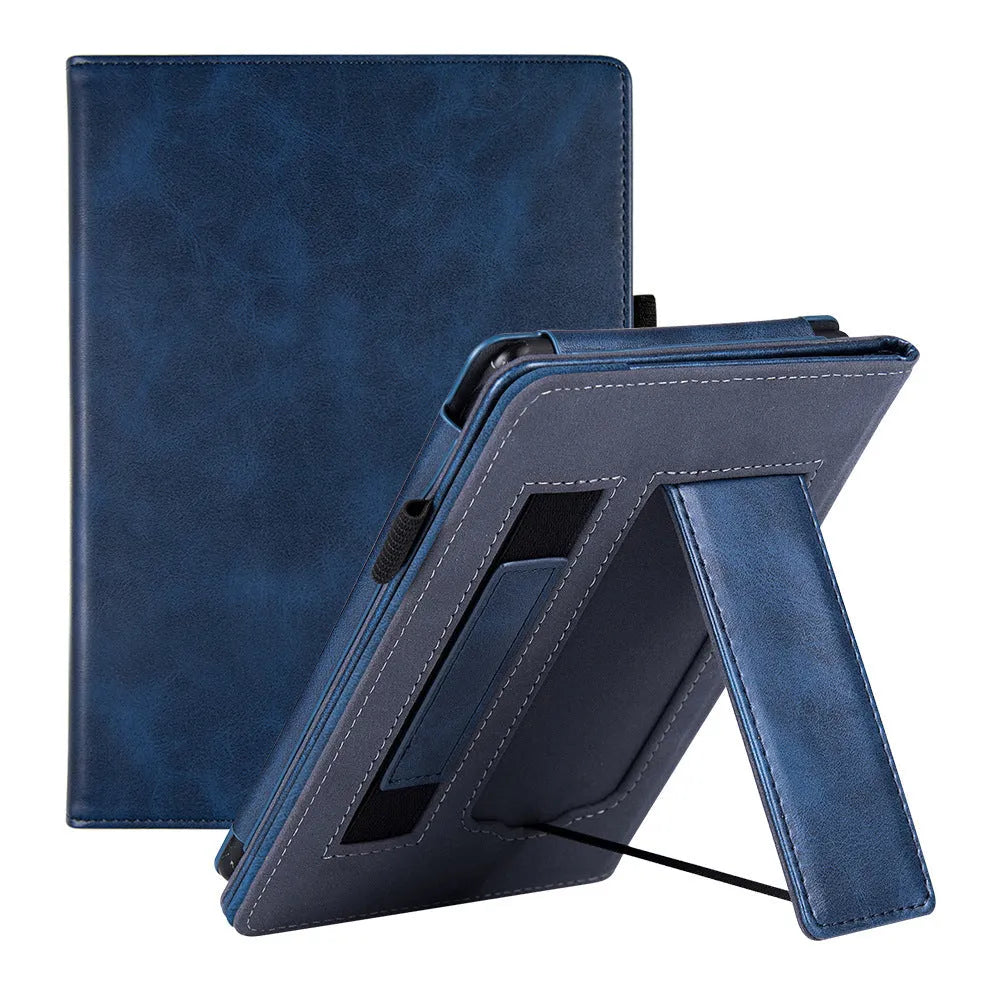 Kindle Paperwhite 11 fabric case with wrist strap bracket in calf leather construction