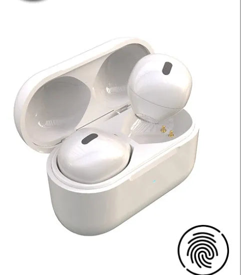 Invisible wireless Bluetooth headset with 9mm miniature earplug design in skin tone, white, and pink colours