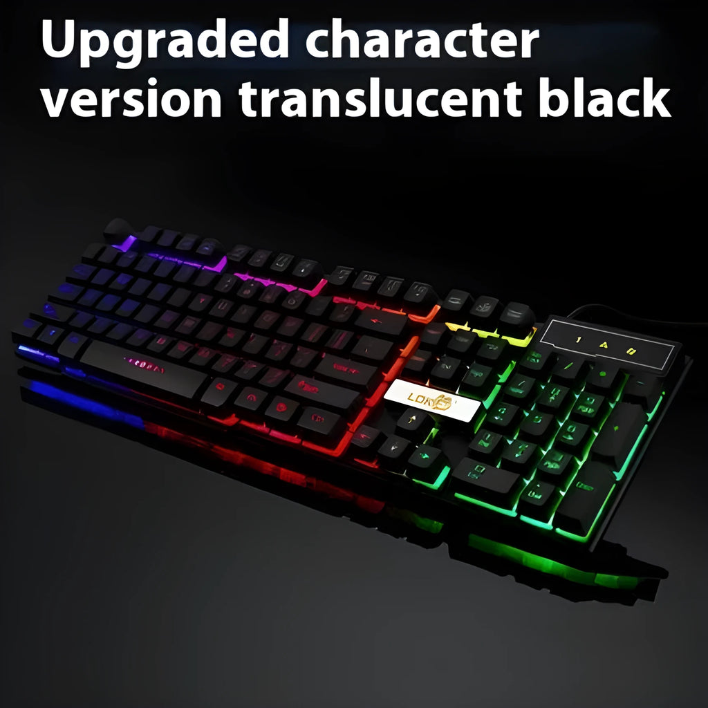 Industry gaming keyboard glowing USB cable with RGB backlighting in white and black colour options