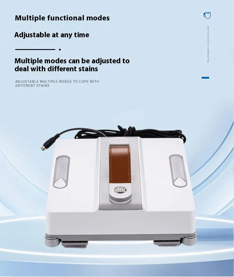 White intelligent window cleaning robot for high-rise windows with 220mm dimensions