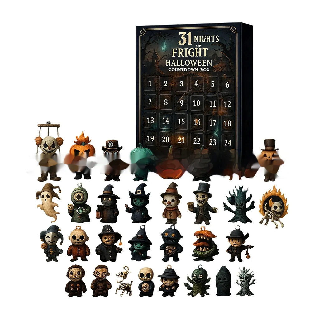 31 night Halloween horror advent calendar box with resin figurine blind boxes