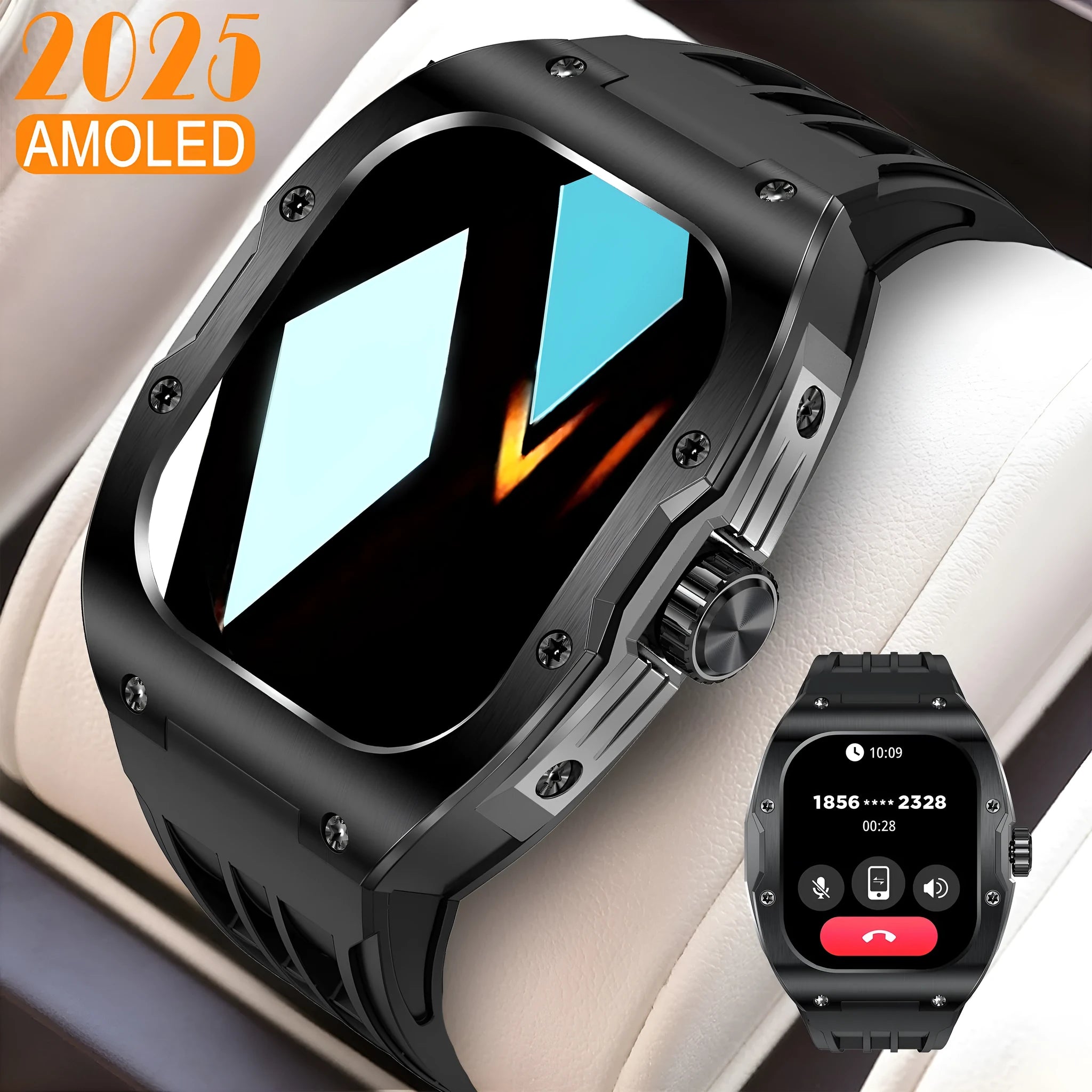 Smart watch fitness sports bracelet with AMOLED display and Bluetooth calling capability