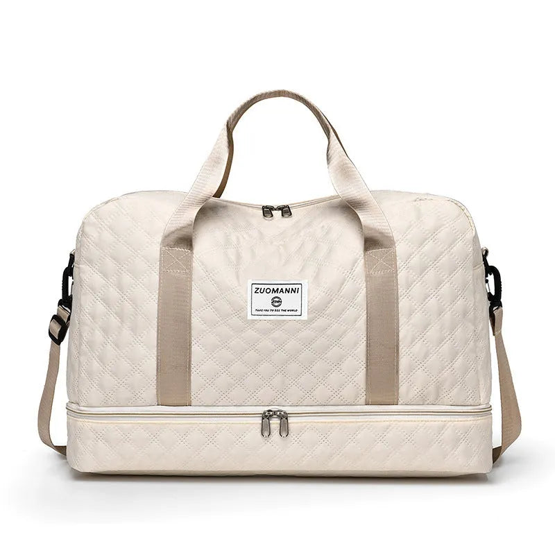 Oxford cloth leisure travel bag with 36-55 litre capacity in street trend style with sewing thread details