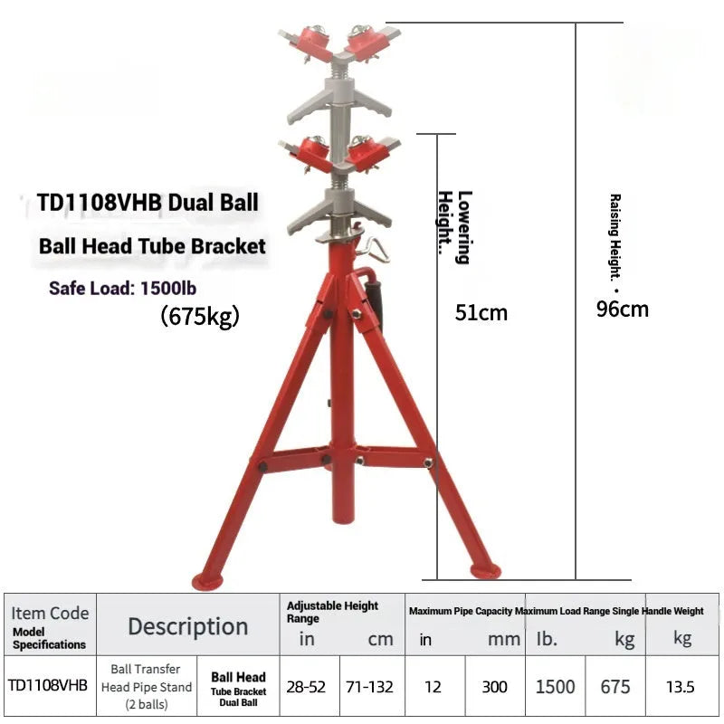 Metal V-head pipe bracket for steel pipe support showing high and low height options