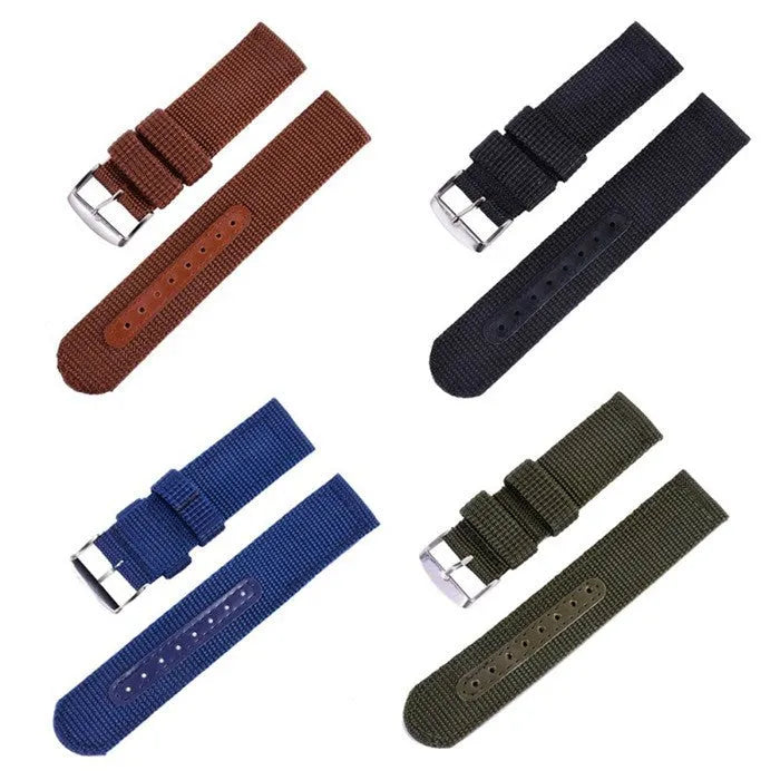 Canvas NATO watch band in black, 1.4mm thick, for outdoor sports